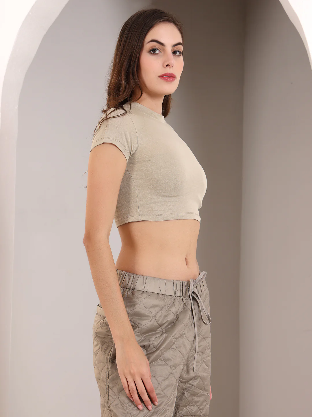 Beige Crop Tee - Image 3