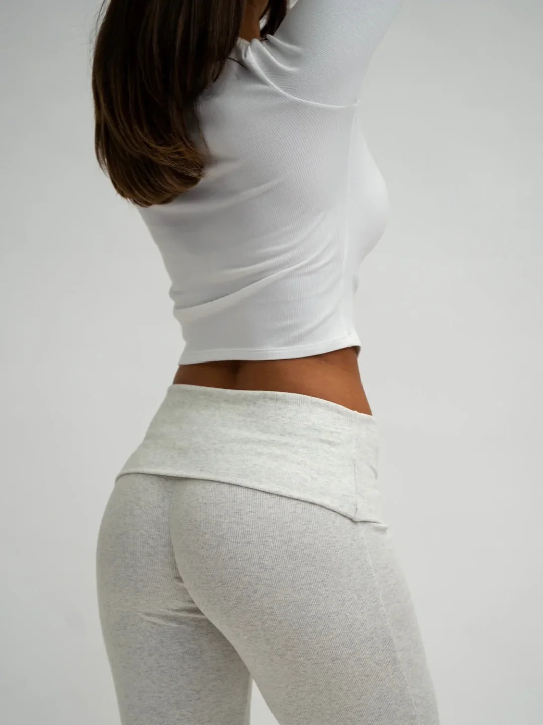 Comfort White Rib Long Sleeve Top - Image 4