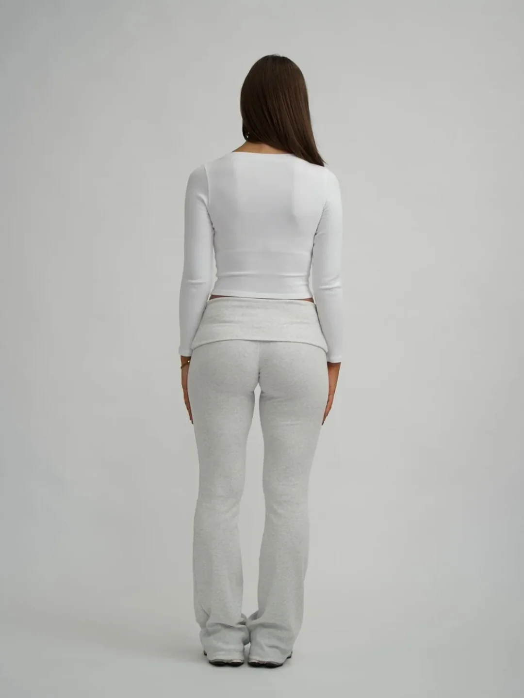 Comfort White Rib Long Sleeve Top - Image 5