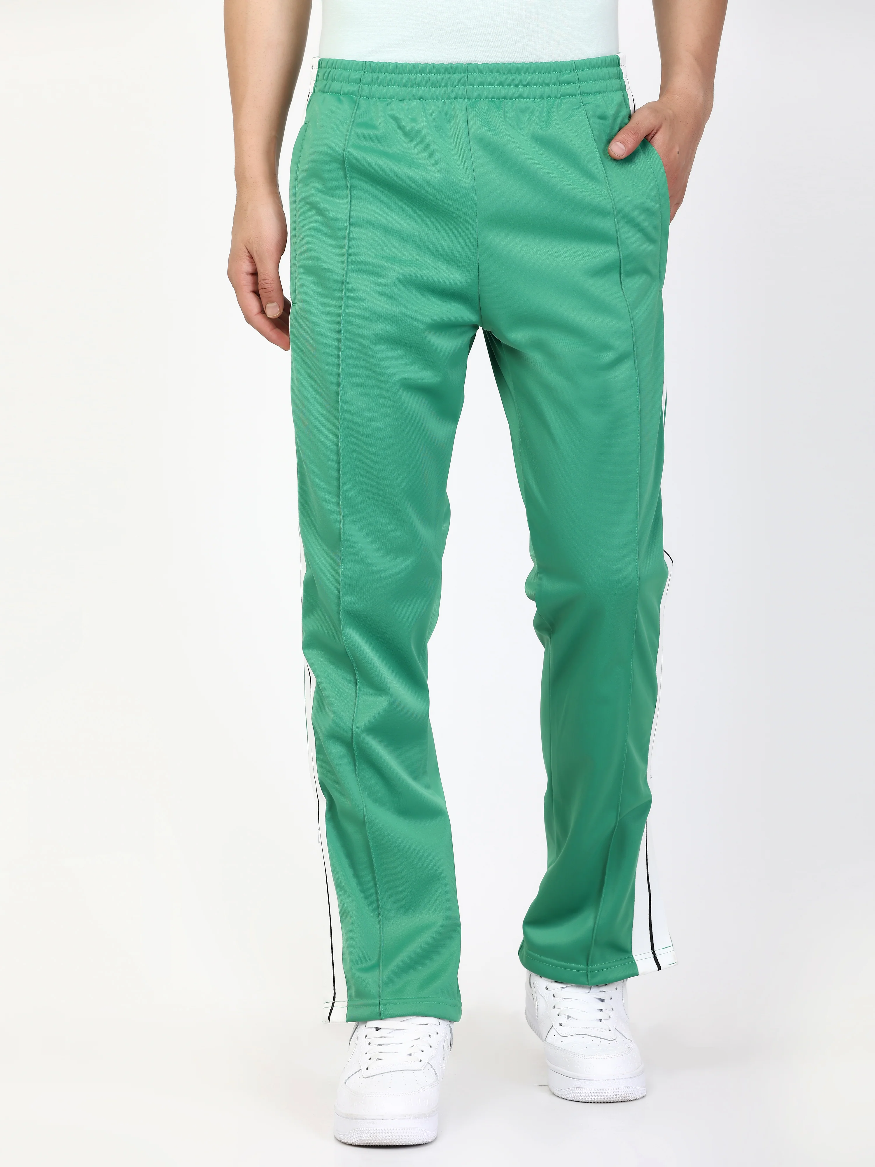 Green Side tape straight fit track pants - Image 3