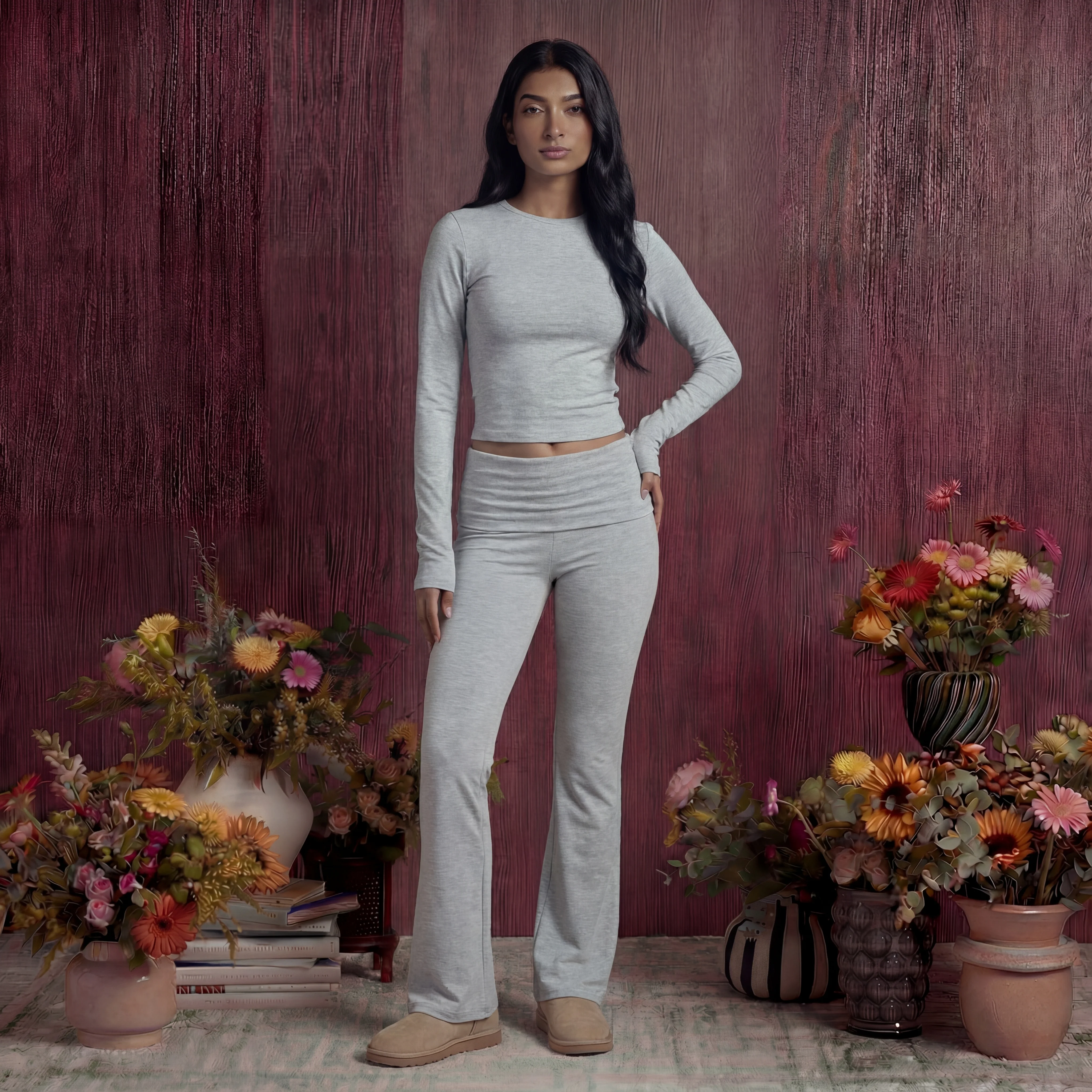 Cotton Jersey Fold Over Pant & Top - Image 10