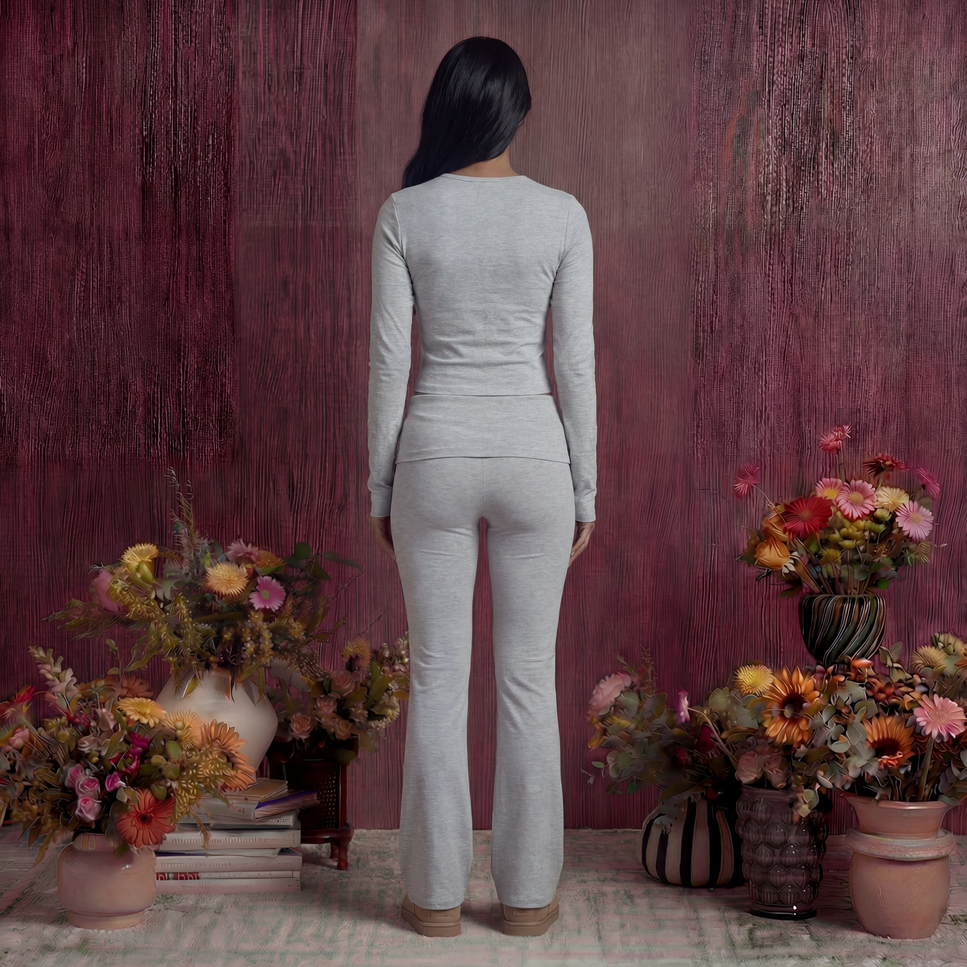 Cotton Jersey Fold Over Pant & Top - Image 11