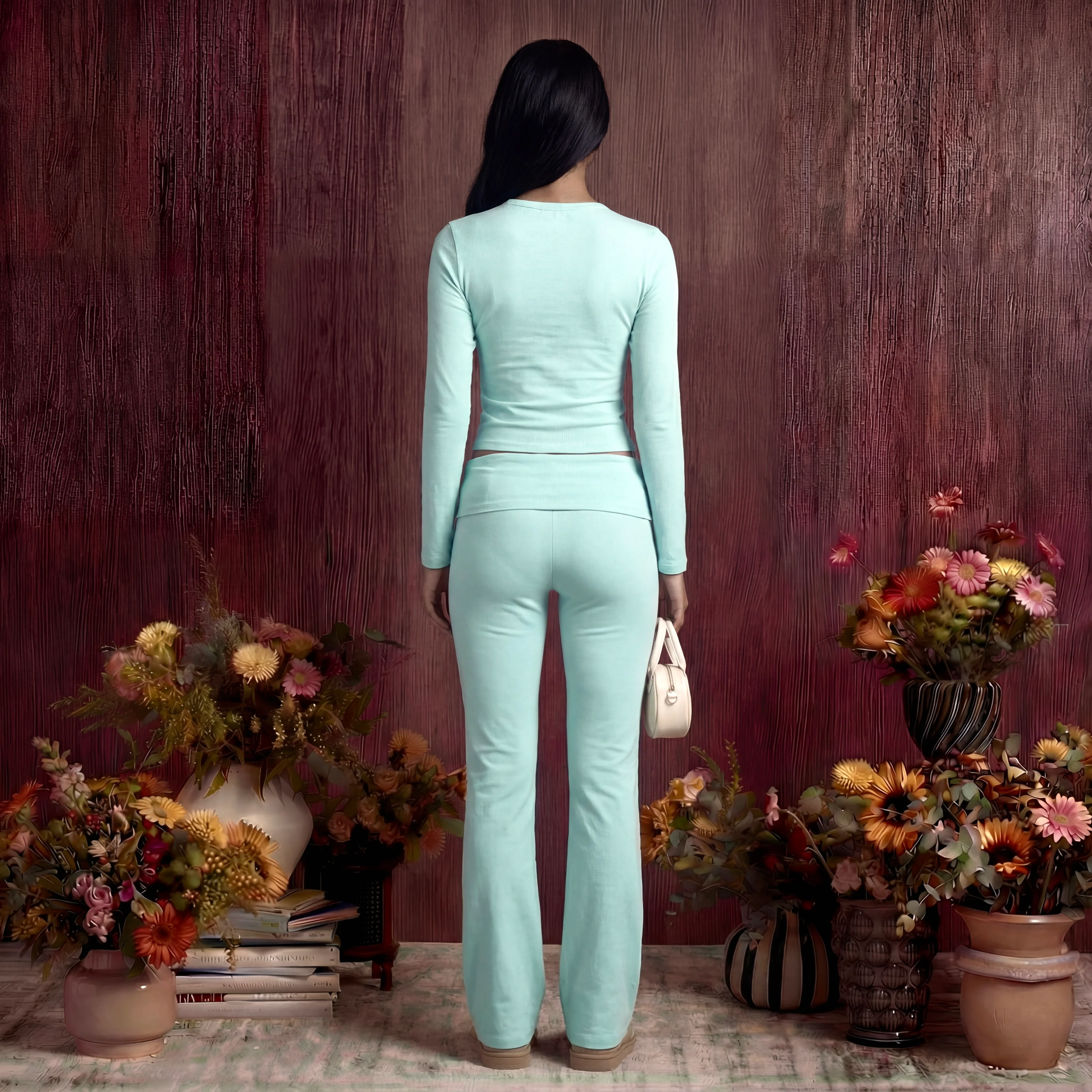 Cotton Jersey Fold Over Pant & Top - Image 5