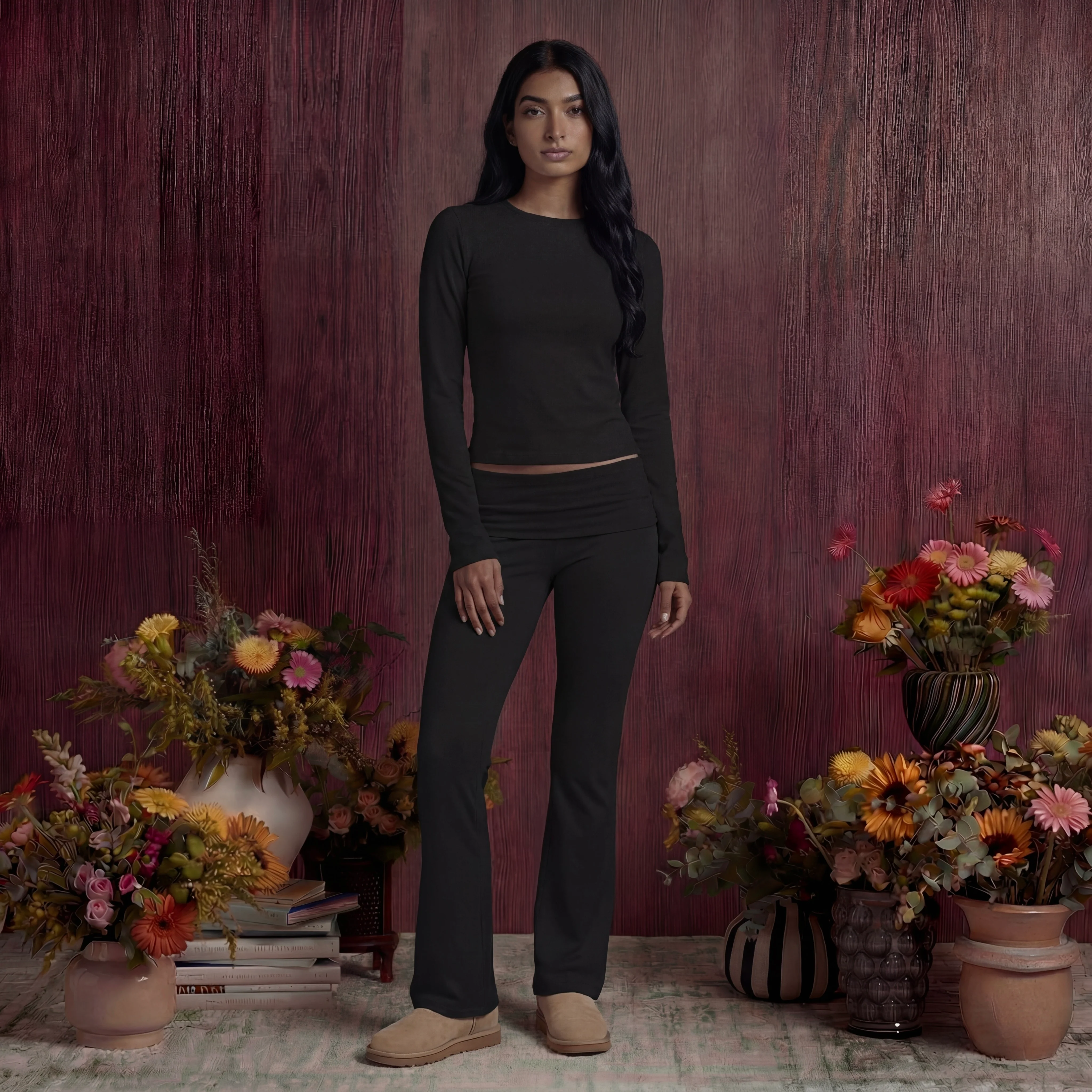 Cotton Jersey Fold Over Pant & Top - Image 7