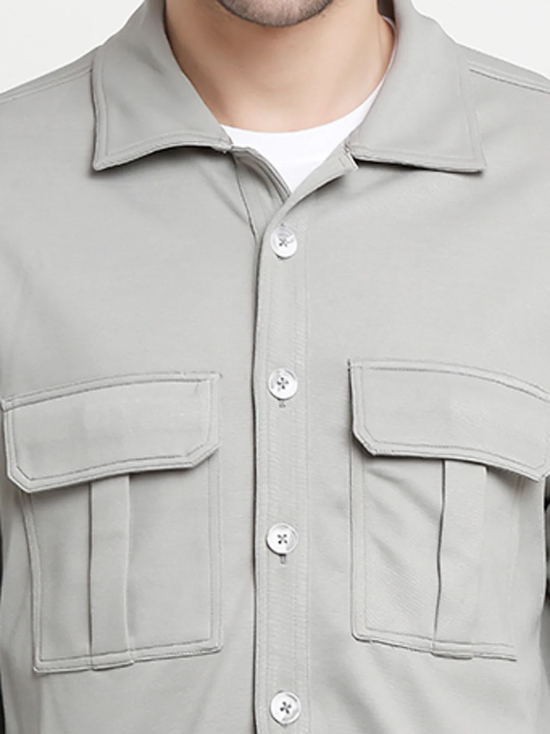 Grey Cargo Utility Shacket - Image 5