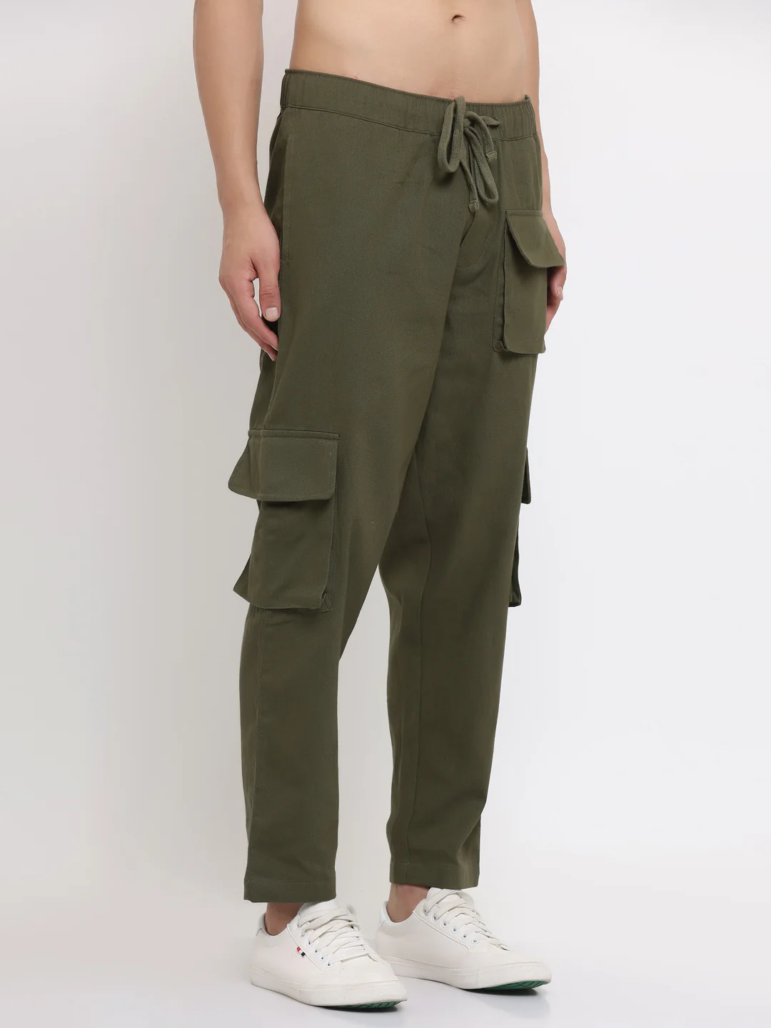 Olive Multi-Pocket Cargo Pants - Image 3