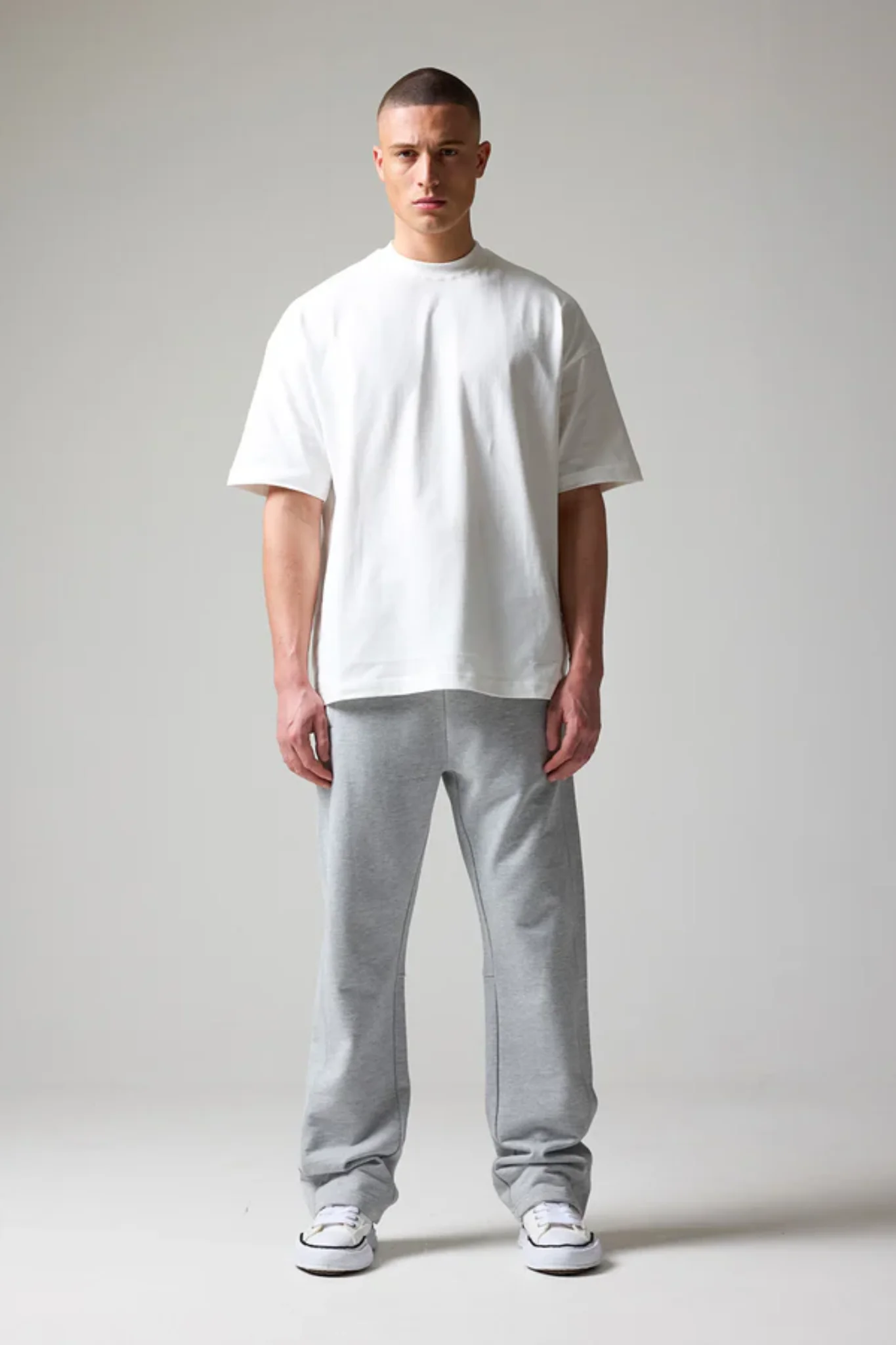 Grey Melange Open Hem Jogger - Image 7
