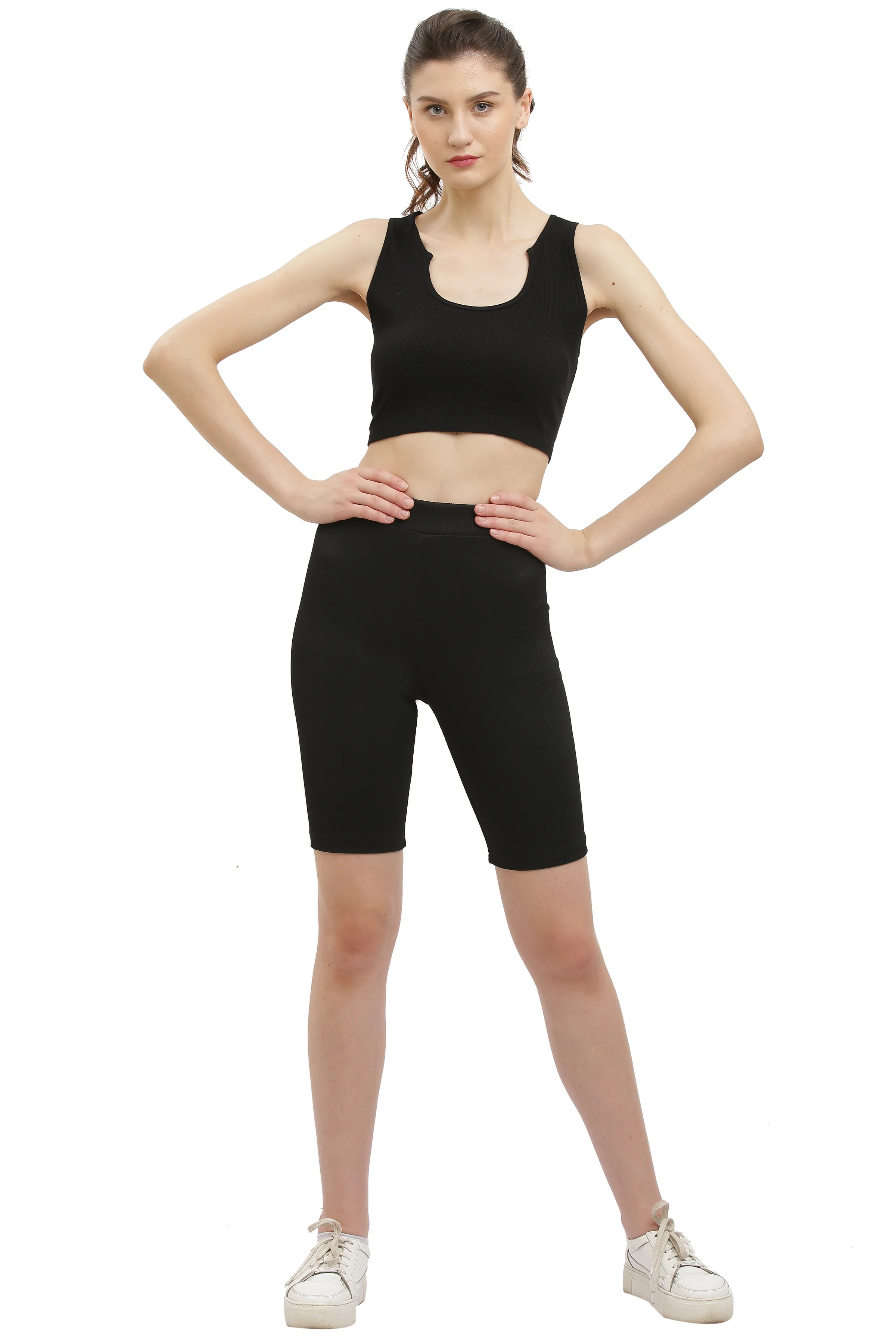 Rib Sleeveless Crop Top - Image 5