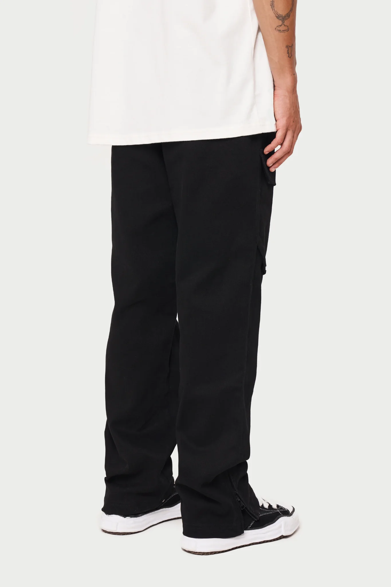 Black Ripstop Twill Straight Cargos - Image 4