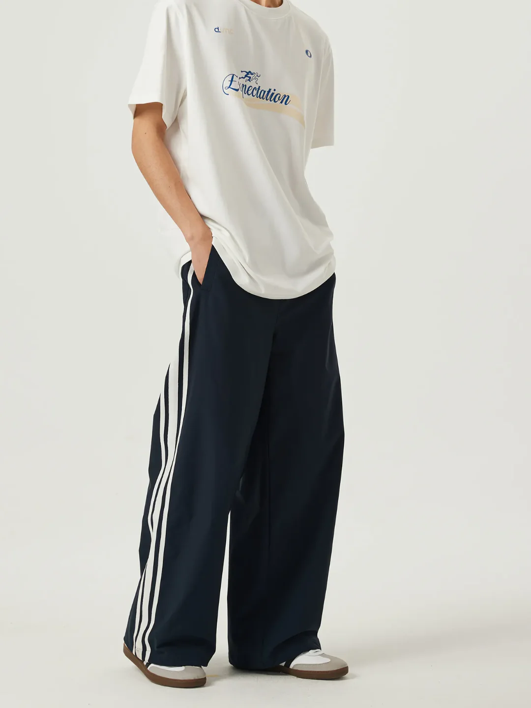 Navy Blue Race Track Pants - Image 7