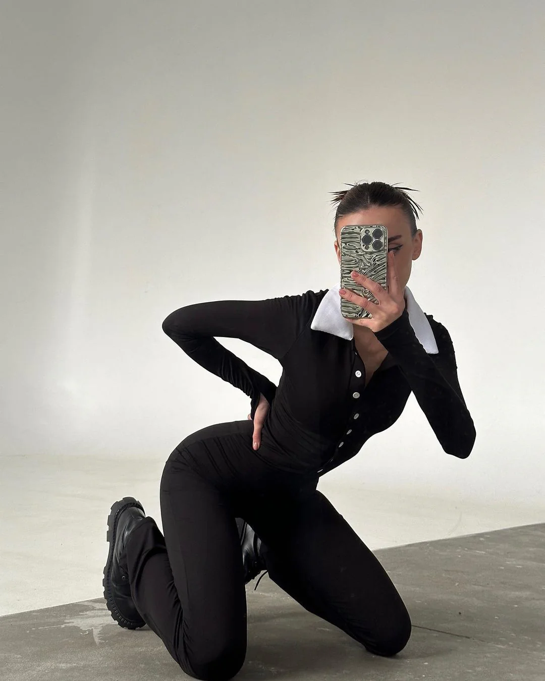 White Collar Catsuit - Image 3